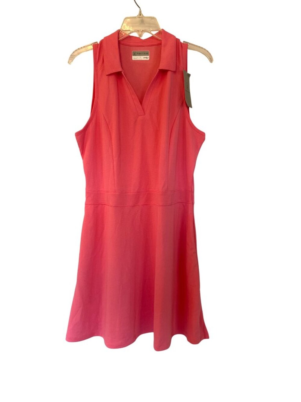 PGA Tour Airflux Pink Sleeveless 50 UPF Mini Dress Skort Large NEW Golf Tennis